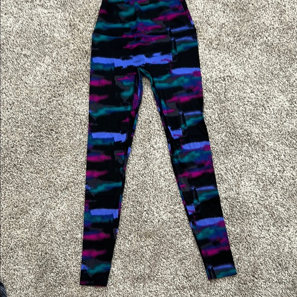 K-DEER Blue and Purple Patterned Leggings